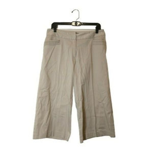 Jared Ross August Silk Co. Women Khaki Tan Wide Leg Pants Front Pockets Size 10